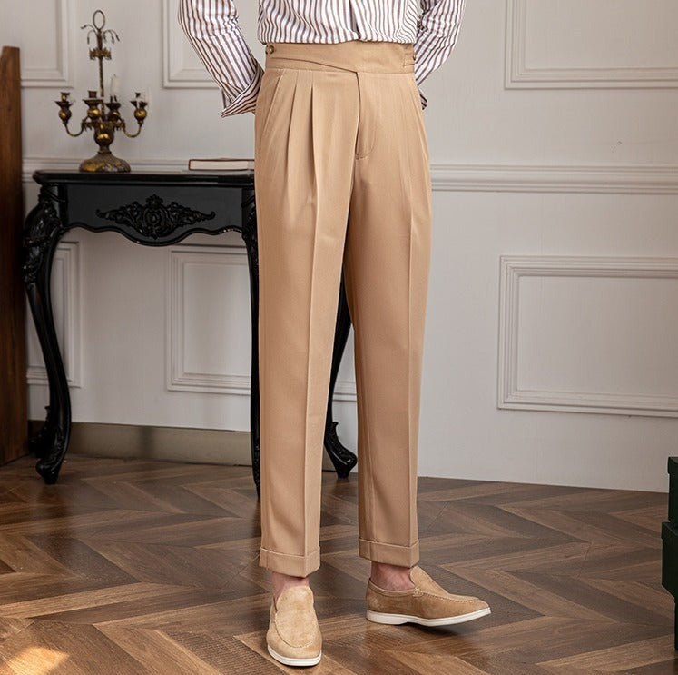 Moneglia Straight Fit Pleated Trousers