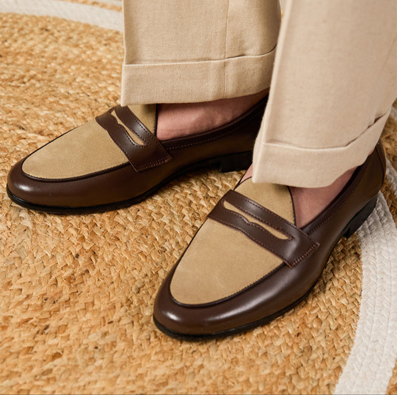 Cigar Leather Belgian Loafers
