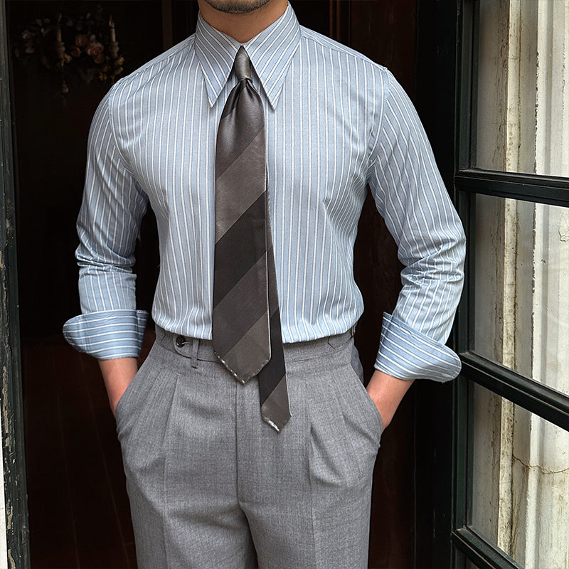 Jet Bamboo Cotton Blend Pinstripe Shirt