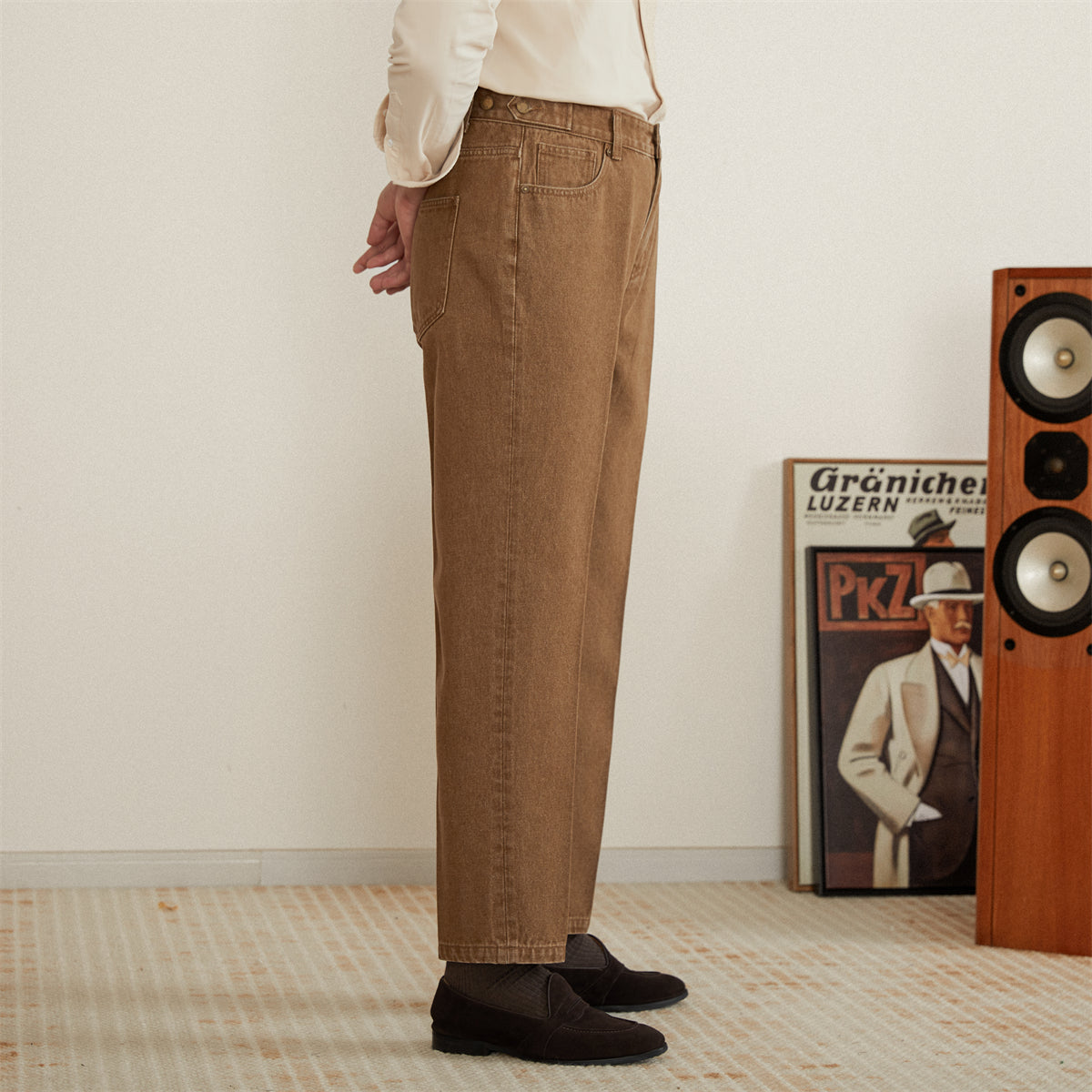 Salamanca Cotton Denim Pleated Trousers