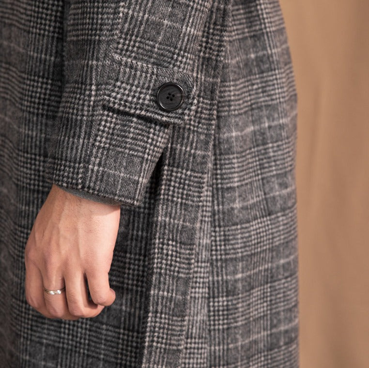 Surrey Belted Wool Blend Checkered Raglan Coat