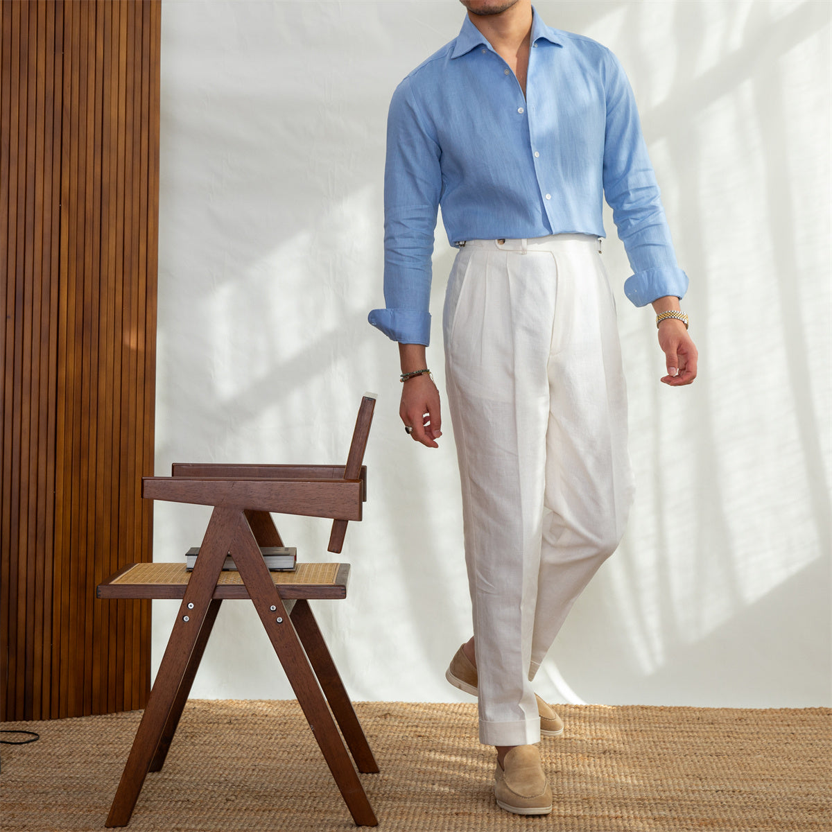 Portofino Linen Cutaway Long Sleeve Shirt