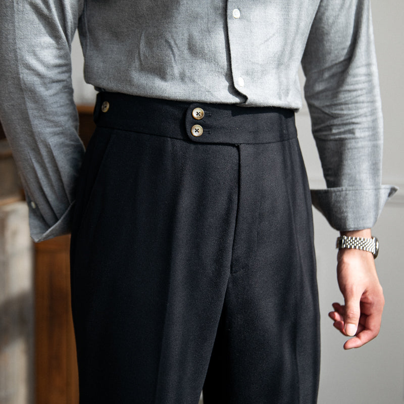 Sardinia Wool Felt Pleated Trousers