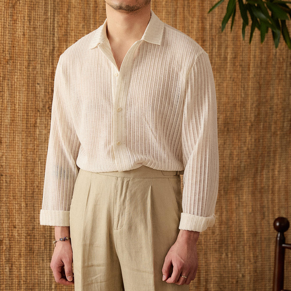 Bodrum Cotton Ribbed Long Sleeve Shirt