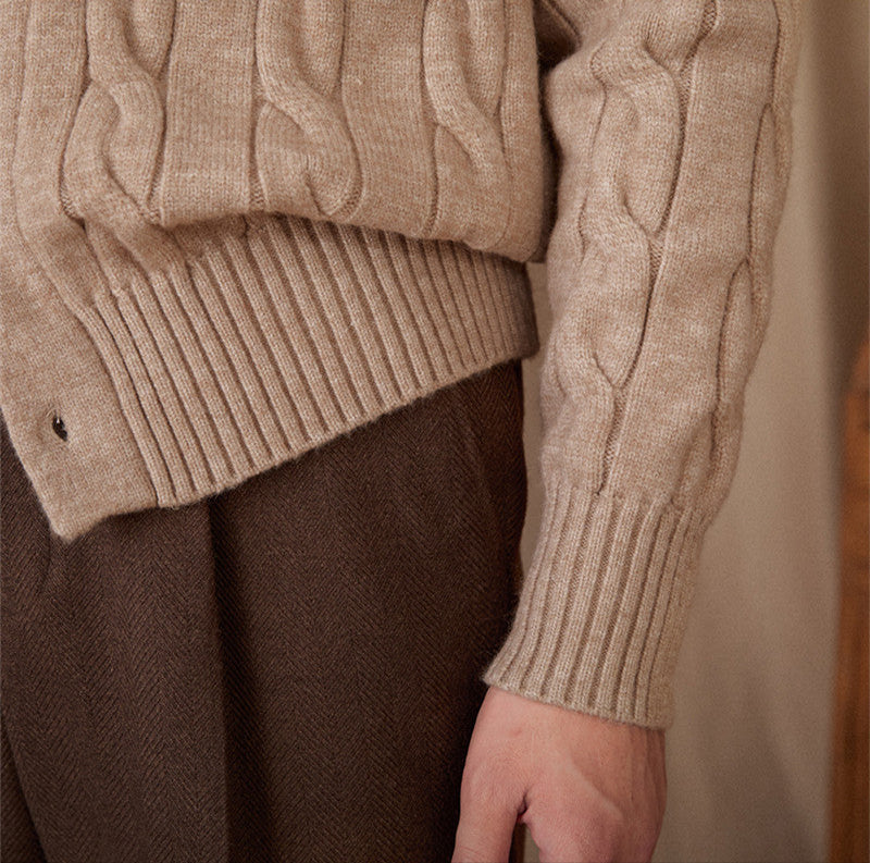 Aspen Cable Knit Shawl Collar Cardigan