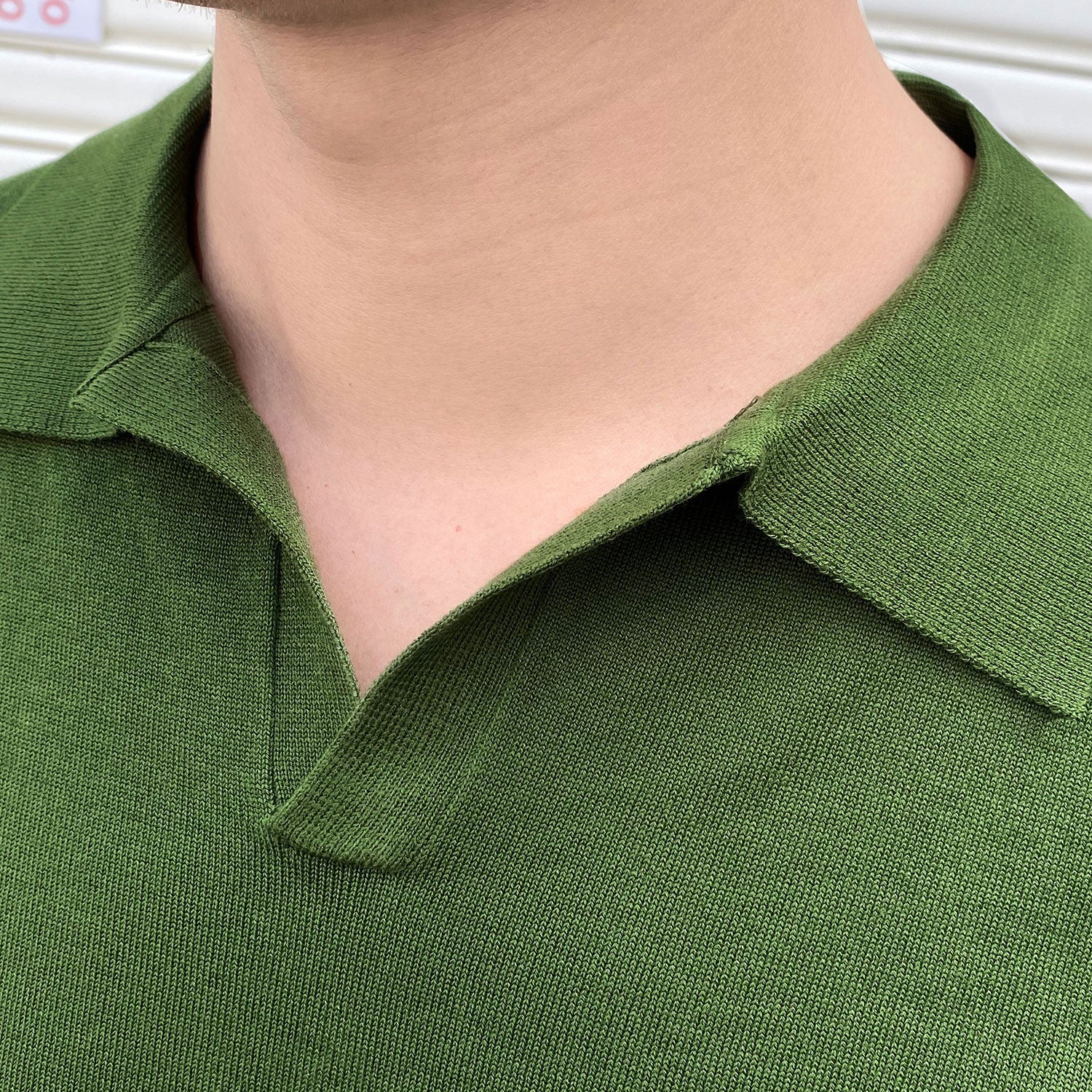 Lyocell Knit Open Collar Polo