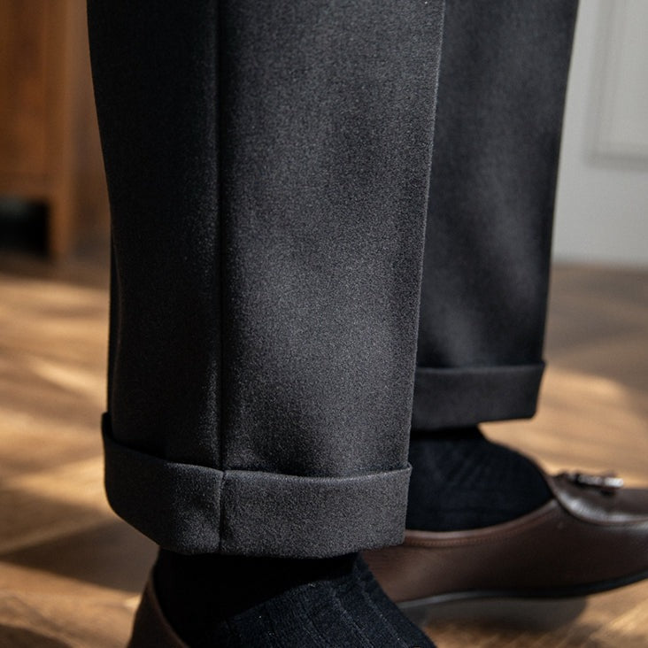 Sardinia Wool Felt Pleated Trousers