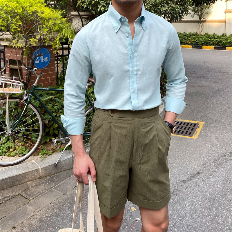 Camicia in lino slim fit