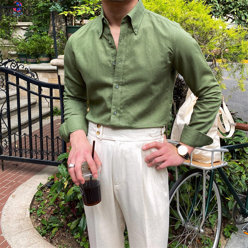 Chemise en lin coupe slim