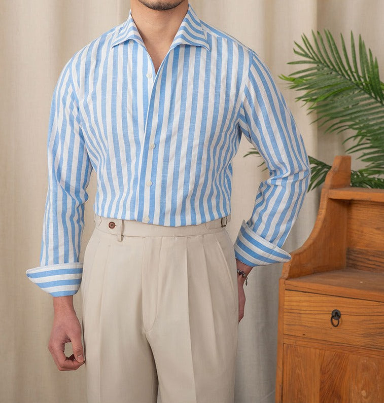 Cote Cotton Blend Striped Long Sleeve Shirt