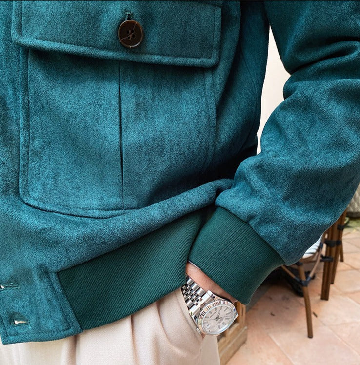 Veste boutonnée en suède Napoli