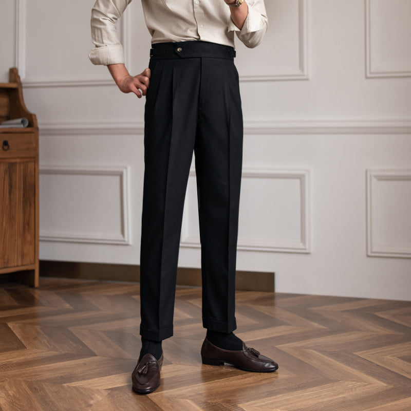 Everyday Straight Fit Pleated Trousers