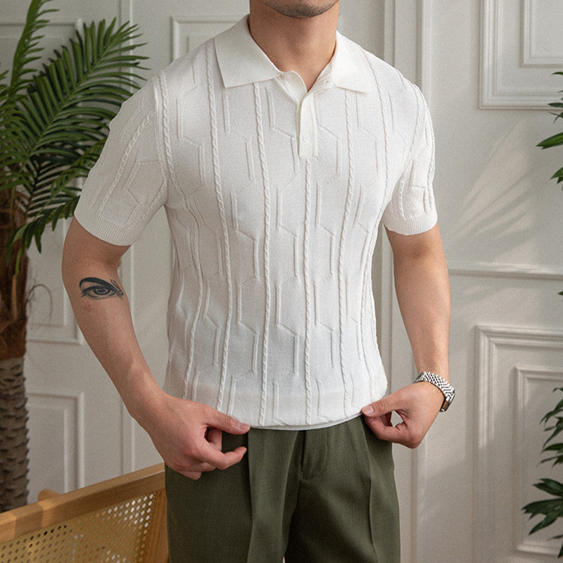 Polo en maille royale en relief