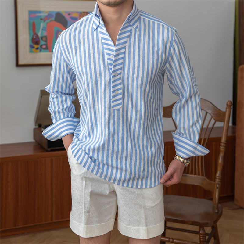 St. Tropez Seersucker Striped Shirt