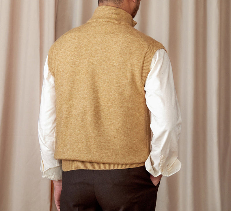 Vintage Half Zip Knitted Gilet Long Sleeve Jumper