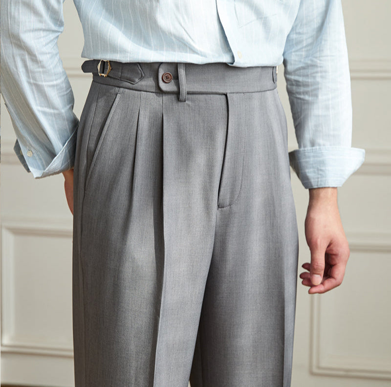 Grosseto Wide Fit Double Pleated Trousers