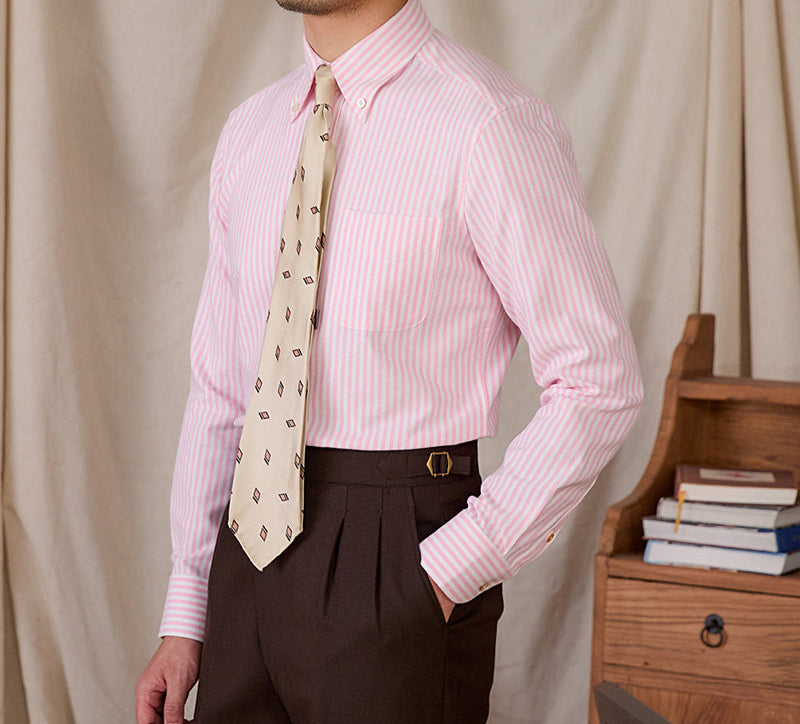 Oxford Cotton Striped Moisture Wicking Shirt