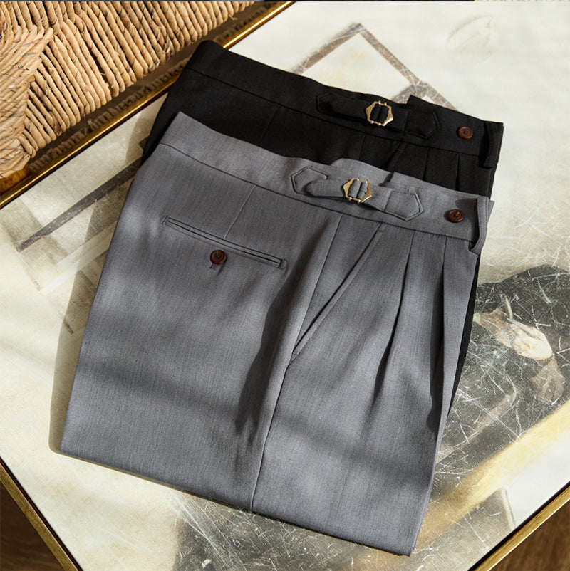 Grosseto Wide Fit Double Pleated Trousers