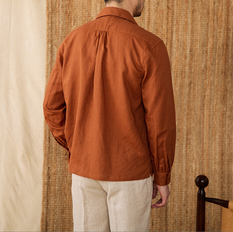 Wineyard Linen Cotton Blend Long Sleeve Shirt