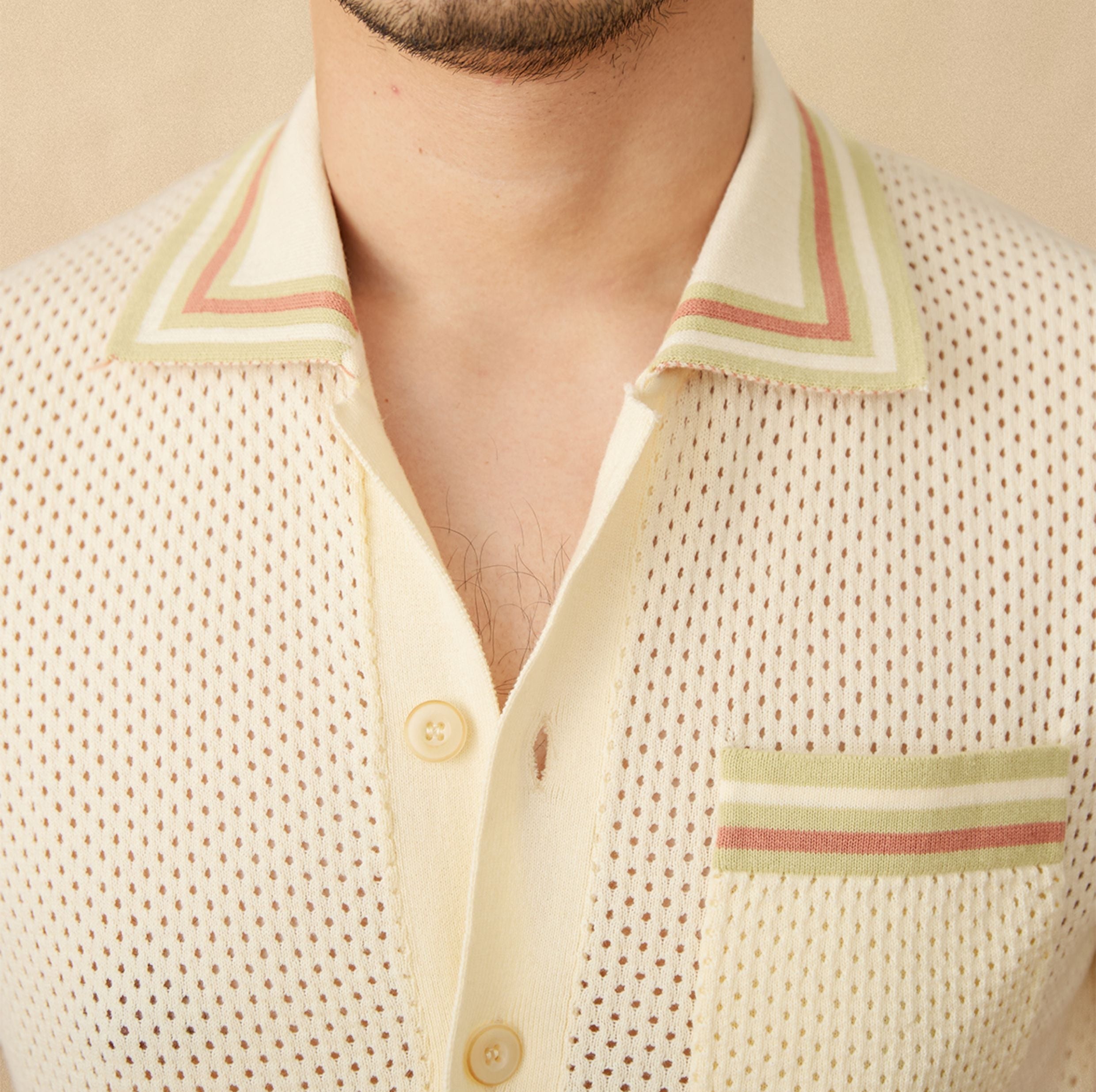 Casablanca Knitted Contrast Short Sleeve Shirt