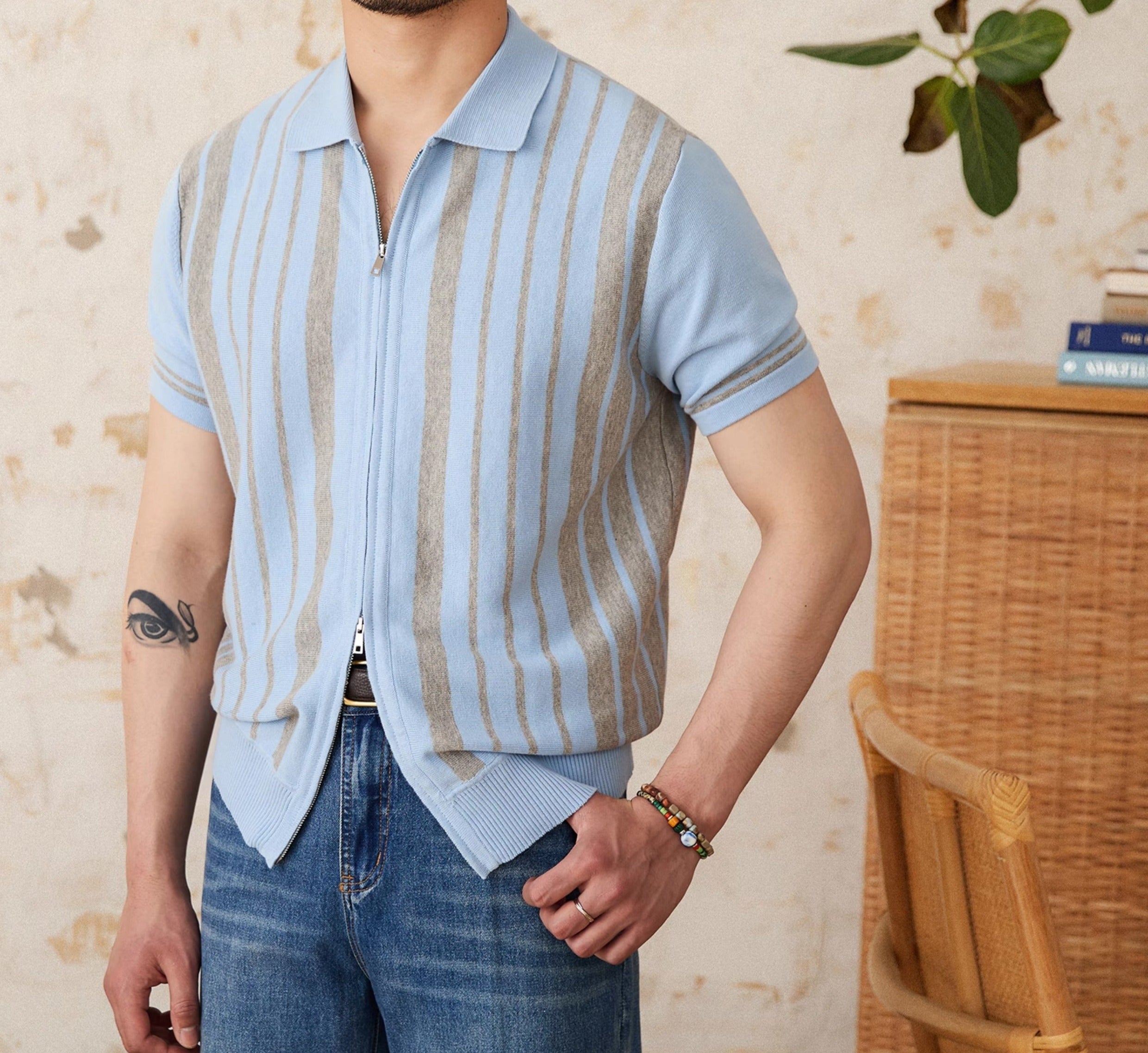 St. Julian Cotton Striped Cotton Cardigan