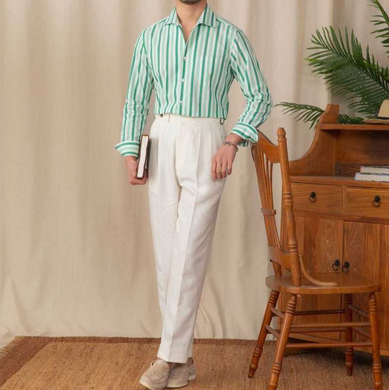 Amalfi Striped Cotton Long Sleeve Shirt