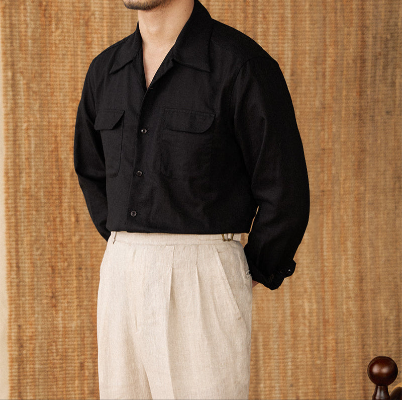 Wineyard Linen Cotton Blend Long Sleeve Shirt