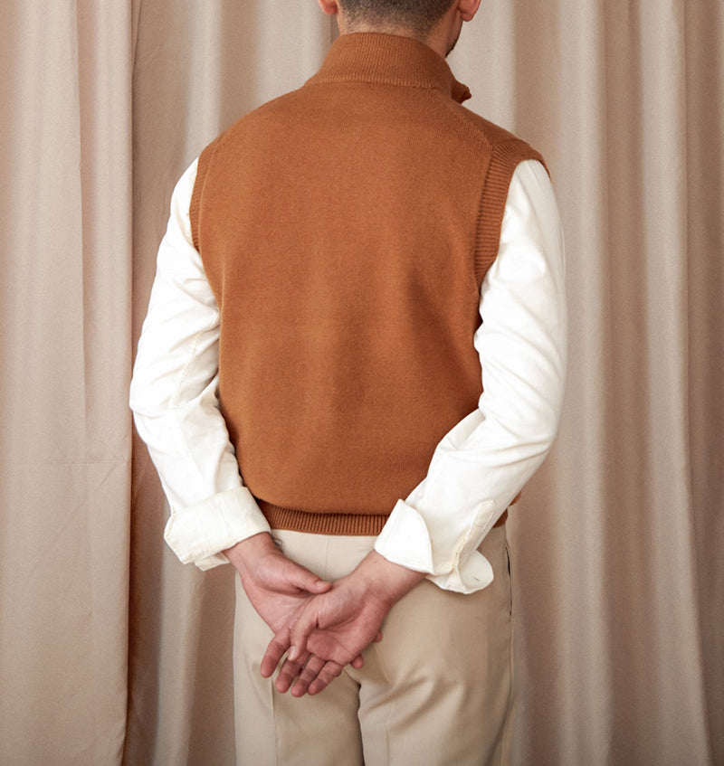 Vintage Half Zip Knitted Gilet Long Sleeve Jumper