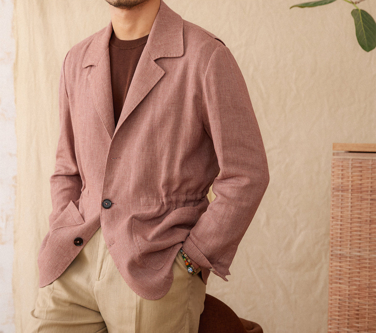 Positano Linen Blend Unstructured Knit Blazer