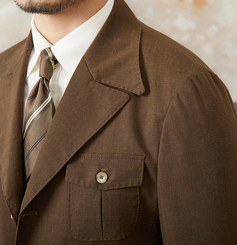 Milan Linen Blend Suit Collar Jacket