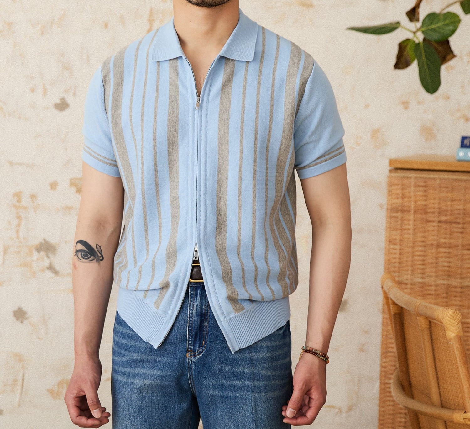 St. Julian Cotton Striped Cotton Cardigan