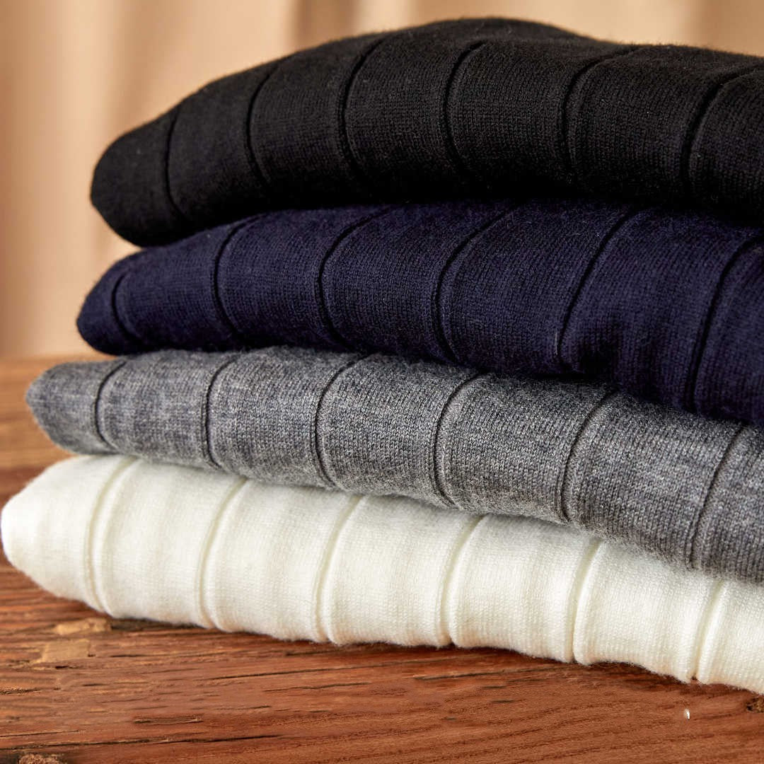 Rome Pleated Wool Silk Blend Long Sleeve Jumper