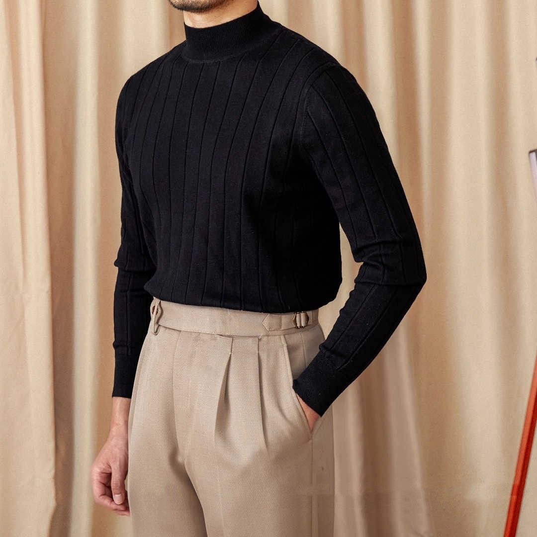 Rome Pleated Wool Silk Blend Long Sleeve Jumper