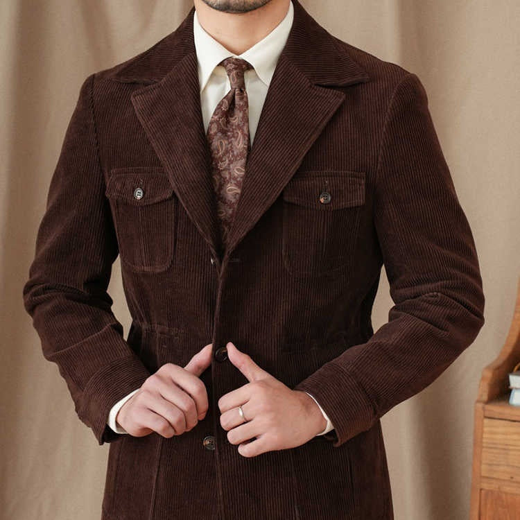Lincoln Corduroy Cotton Suit Collar Jacket