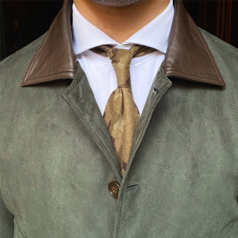 Veste boutonnée en suède vintage