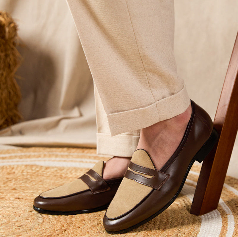 Cigar Leather Belgian Loafers