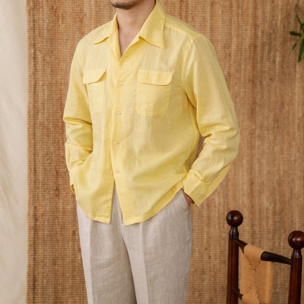 Wineyard Linen Cotton Blend Long Sleeve Shirt