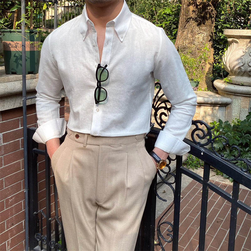 Chemise en lin coupe slim