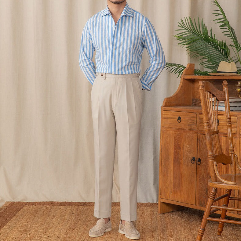 Cote Cotton Blend Striped Long Sleeve Shirt