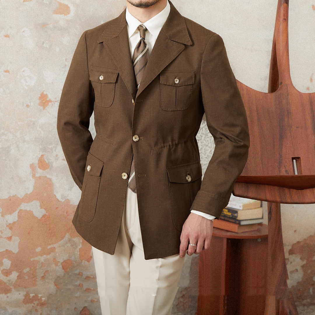Milan Linen Blend Suit Collar Jacket