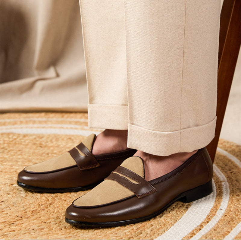 Cigar Leather Belgian Loafers