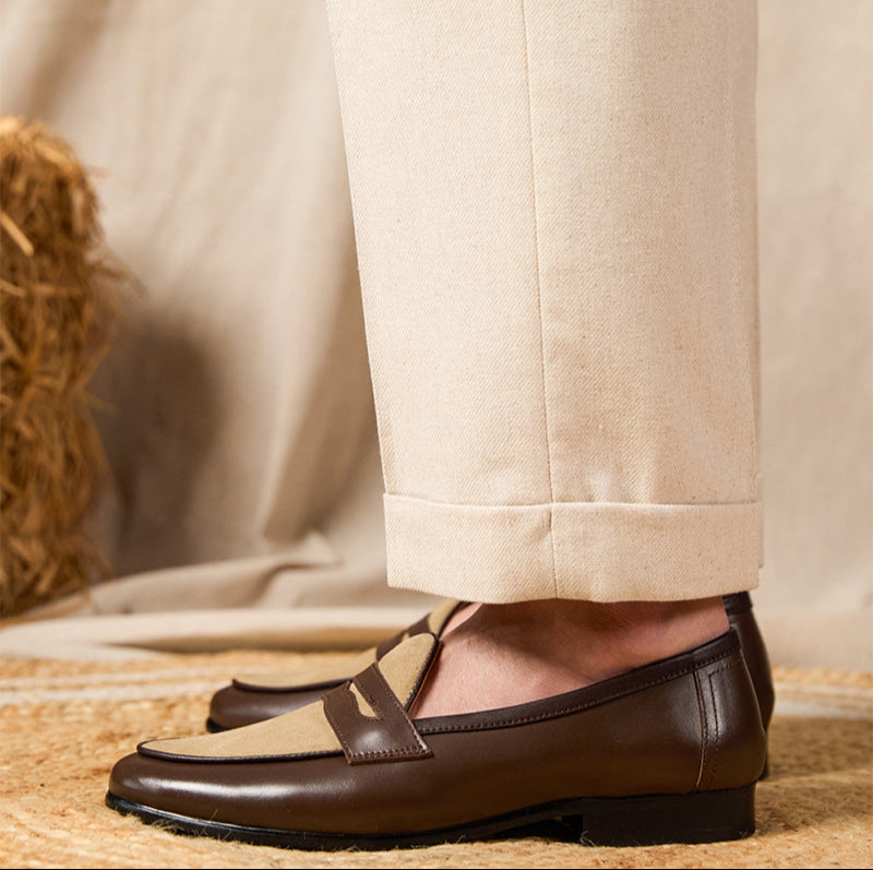 Cigar Leather Belgian Loafers