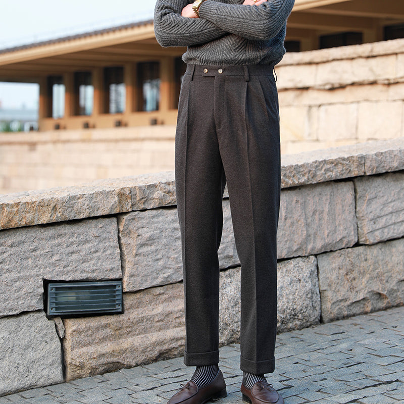 Pantalon plissé à double bouton Angelo