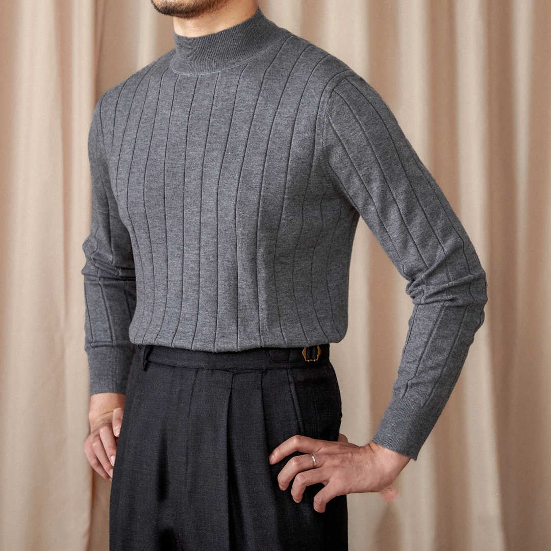 Rome Pleated Wool Silk Blend Long Sleeve Jumper