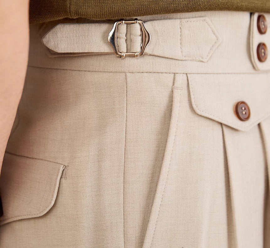 Catanzaro High Waisted Straight Fit Trousers