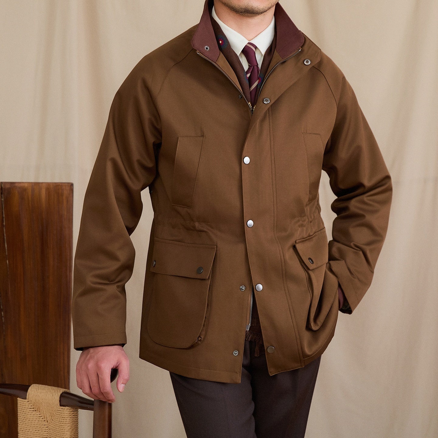 Fulham Cotton Blend Hooded Jacket
