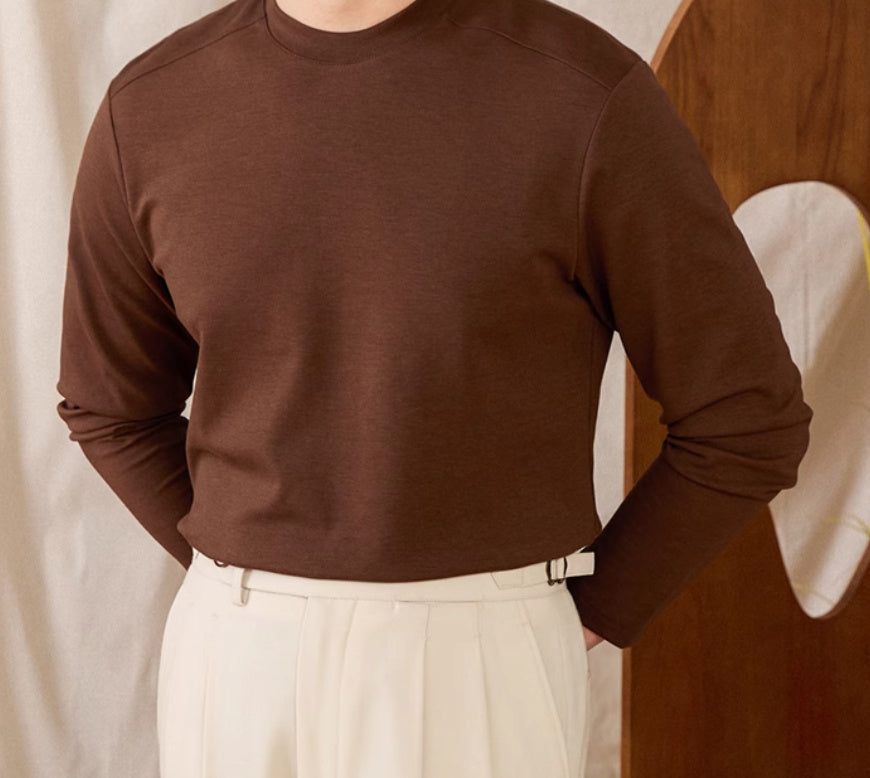 Basic Cotton Blend Soft Touch Long Sleeve T-Shirt