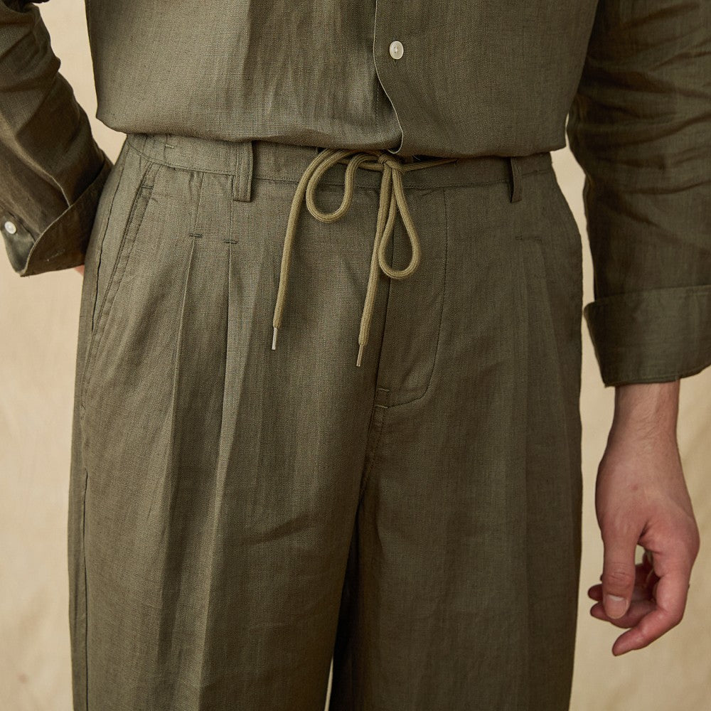 Zakynthos Pleated Linen Trousers