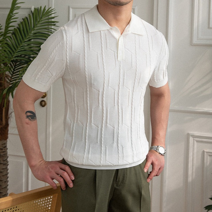 Polo en maille royale en relief