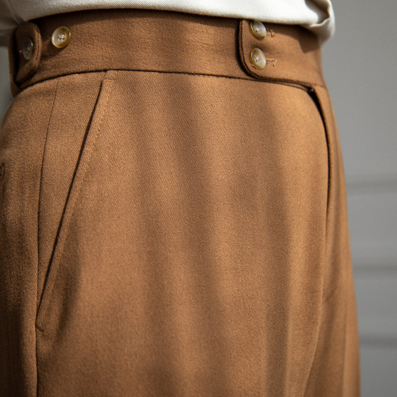 Sardinia Wool Felt Pleated Trousers